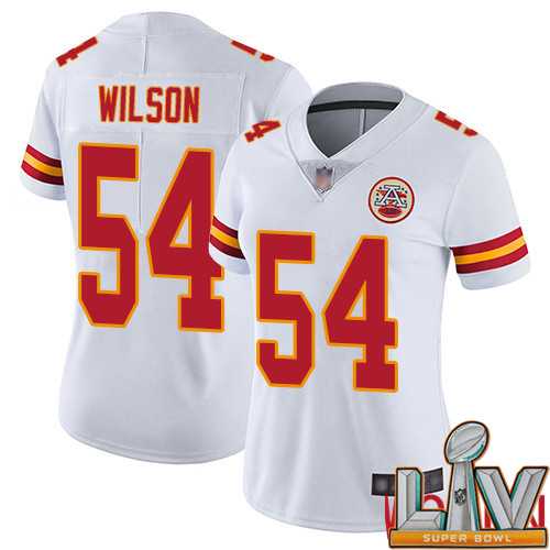 Super Bowl LV 2021 Women Kansas City Chiefs 54 Wilson Damien White Vapor Untouchable Limited Player Nike NFL Jersey